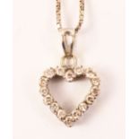 18ct gold diamond heart pendant on box chain hallmarked Condition Report <a