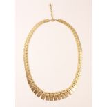 9ct gold fringed gold necklace stamped 375 approx 21gm Condition Report The necklace