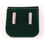 Pair of 9ct white gold diamond drop ear-rings stamped 375 Condition Report <a