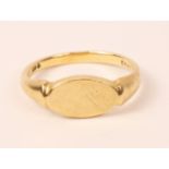 Ladies 9ct gold signet ring hallmarked approx 3.