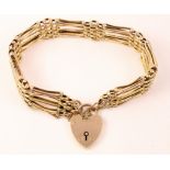 Gold five bar gate link bracelet stamped 9ct approx 20gm Condition Report <a