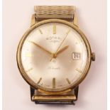 Gentleman's Rotary gold wristwatch hallmarked 9ct Condition Report Approx 24.