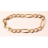 9ct gold figaro link bracelet stamped 375 approx 13gm Condition Report <a