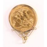 1968 gold sovereign in 9ct gold loose mount hallmarked approx 9.