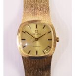 Gentleman's Zenith automatic 9ct gold wristwatch 1985 hallmarked approx 91gm Condition