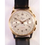 Gentleman's Prexa 18ct rose gold chronograph mechanical wrist watch,