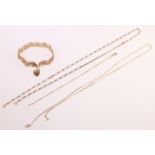 Gold five bar gate link bracelet hallmarked 9ct,