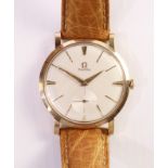 Gentleman's Omega 9ct gold mechanical wristwatch model 510 no 15991228 London 1958,