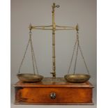 Set of W & T Avery Victorian brass Class B portable balance scales,