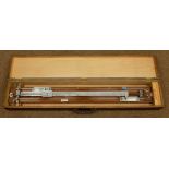 Negretti & Zambra vacuum tester, No. R/39231, silvered vernier marked in inches, in fitted case