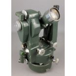 Hilger & Watts No.2 Microptic Theodolite no.ST202-2 267300, green lacquered body in steel dome case