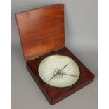 20th century mahogany cased travelling Compass with white paper dial,