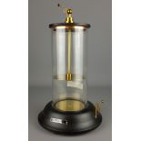 Static hailstorm demonstration apparatus, cylindrical glass jar with brass fittings,