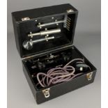 Uvral 'Type E' electro therapy Violet Wand, No. B19663, with three glass attachments, in fitted case