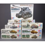 Ten Tamiya 1:35 scale model tank & other military vehicle kits: Panzerkampfwagen lV,