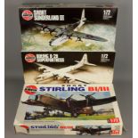 Three Airfix 1:72 series 6 & 7 1:72 scale model aircraft kits: B-29 Superfortress,