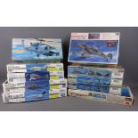 Ten Hasegawa 1:72 scale model aircraft kits: Sikorski SH-60B & UH-60A, General Dynamics F-16C,