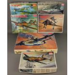 Six Academy 1:72 scale model aircraft kits: lL-2 Storovik, Spitfire Mark XlV, FW 190D-9,