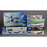 Eight Italeri 1:72 scale model aircraft kits: Messerschmit Bf-109, F2/4 & E-210, B-25 B/C Mitchell,