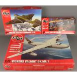 Three Airfix 1:72 scale model aircraft kits: Red boxes, Vickers Valiant BK.Mk.