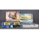 Five Italeri 1:72 scale model aircraft kits: Do-217 E3/E4/E5, Junkers JU188 A1-E1, Chinook CH-47,