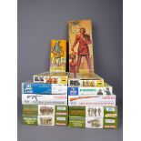 Twelve Airfix, Dragon, Italeri & Aurora 1:35, 1:72 & 1:76 scale model figures & weapons sets, Jap.