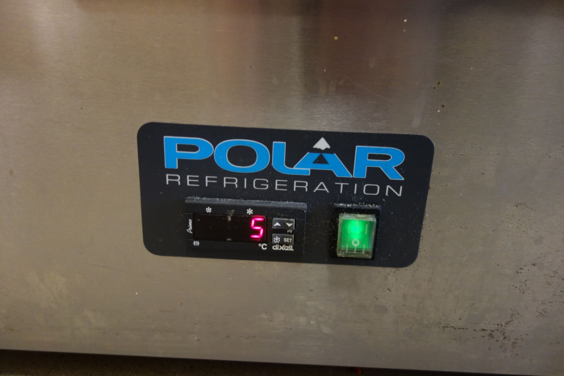 Polar commercial stainless steel, three door refrigerated preparation counter, W137cm, H90cm, - Image 2 of 2