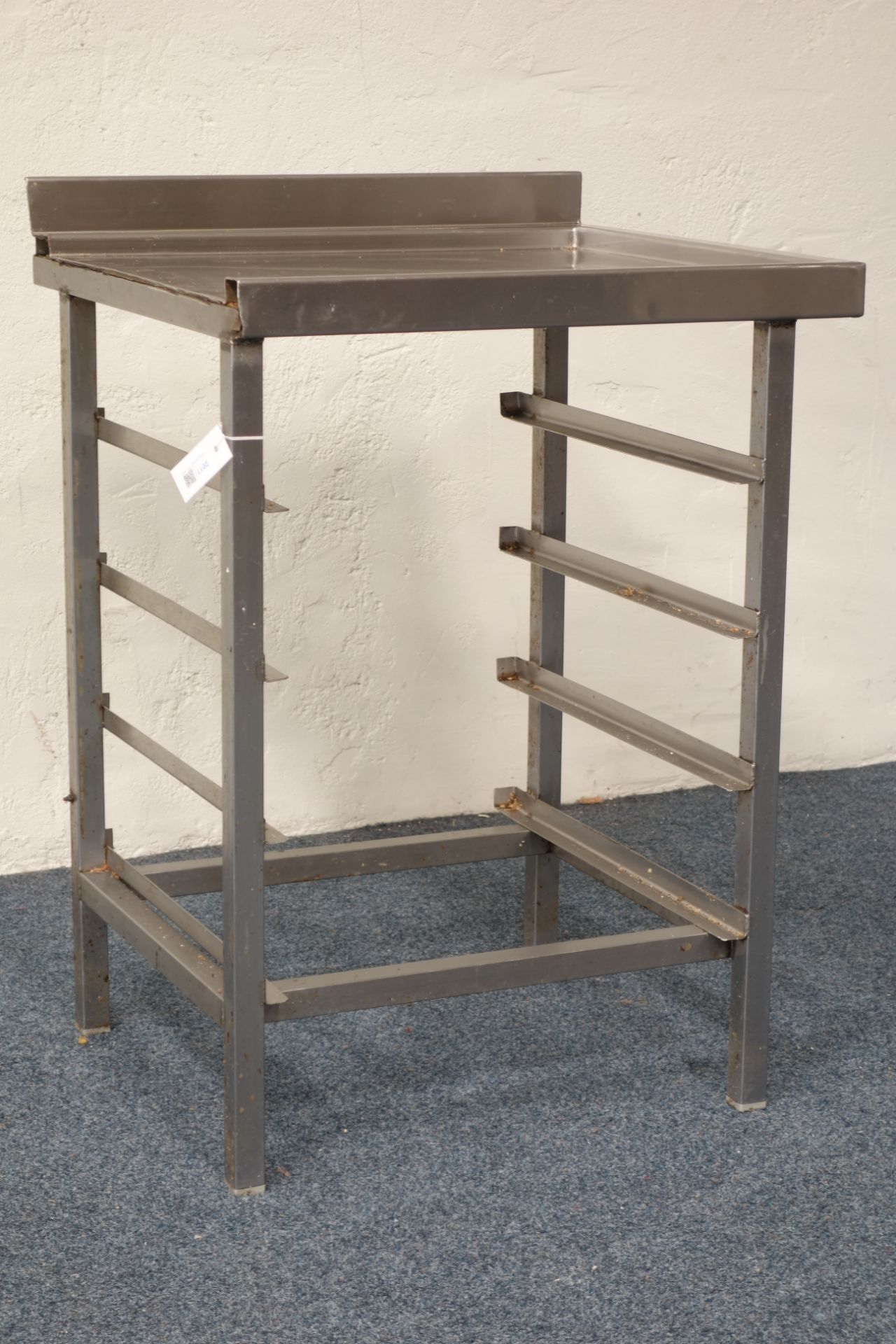 Commercial stainless steel preparation table tray rack, 64cm x 61cm,