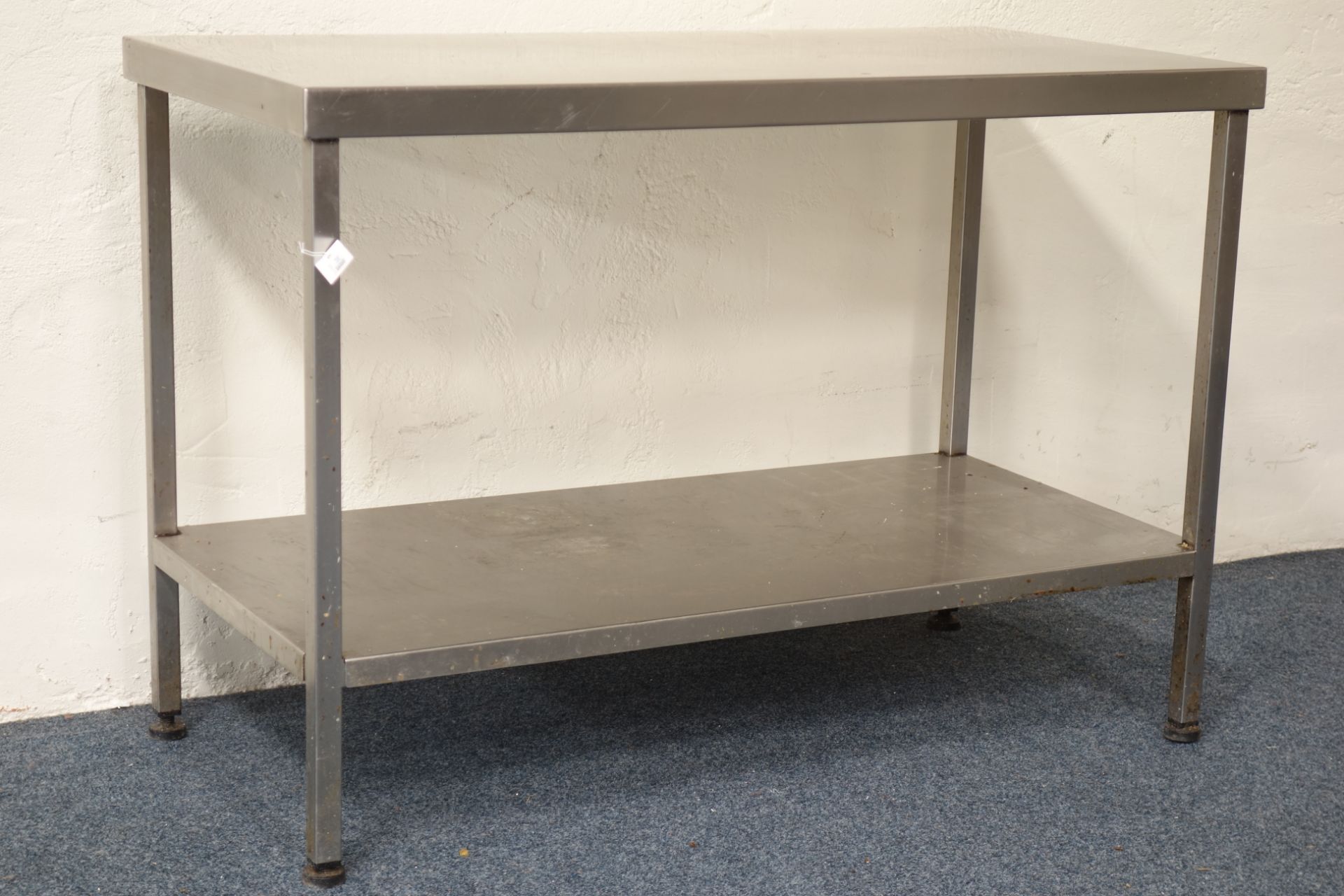 Commercial stainless steel two tier preparation table, 122cm x 61cm,