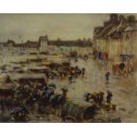 Frederic William Jackson (Staithes Group 1859-1918): Wet Market Day in Montreuil,