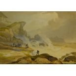 Francis Nicholson (British 1753-1844): Sailing Vessel in Distress - Cornelian Bay Scarborough,