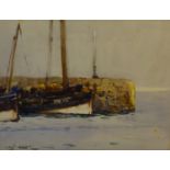 Ernest Dade (Staithes Group 1868-1934): Peterhead Fishing Boats by the Quayside Scarborough,