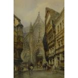 Paul Marny (French/British 1829-1914): Continental Street scene,