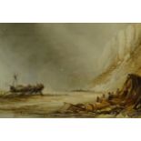 Henry Barlow Carter (British 1804-1868): Wreck at the Foot of Speeton Cliffs,