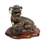 19th century Chinese bronze censer in the form of a Buddhist lion,