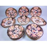 Late 19th Century Royal Crown Derby dessert service, decorated in the Imari pallet no.