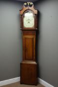 19th century oak and mahogany banded longcase clock,
