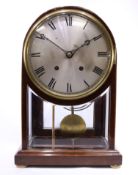 19th century German five glass mantel clock, by 'Winterhalder & Hofmeier', silvered dial,