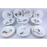 Victorian dessert service, each hand finished and titled with Fables subjects,