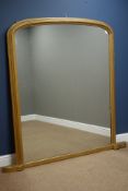 Large late 19th/early 20th century over mantel mirror, moulded gilt frame,