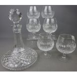Waterford Alana ships decanter and a set of six Waterford Colleen pattern brandy balloons (7)