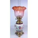 19th century Sampson of Paris style oil lamp,