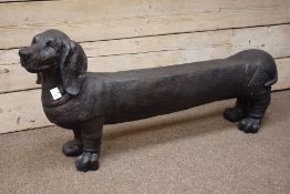 Large dachshund bronzed composite bench, L154cm Condition Report <a href='//www.