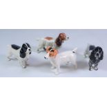 Three Beswick Cocker Spaniels and Jack Russel,