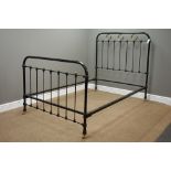 Victorian wrought metal and brass 4' bedstead Condition Report <a href='//www.