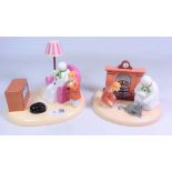 Two Coalport The Snowman limited edition figurines; 'A Cold Night in' & 'By the Fireside',