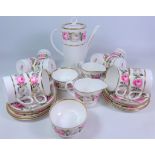 Royal Worcester 'Royal Garden' coffee set for six and part tea set for four persons