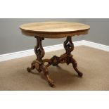 20th century mahogany oval stretcher table,