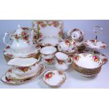 Royal Albert 'Old Country Roses' dinner and tea service for six persons, missing one tea cup,