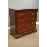 George III mahogany chest, rectangular moulded top above two short and three long drawers,